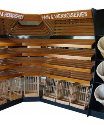 Réalisation Stockresto Bois Maroc - Meuble - Exposition - Etagère - Vitrine - 5-Présentoir boulangerie en acier