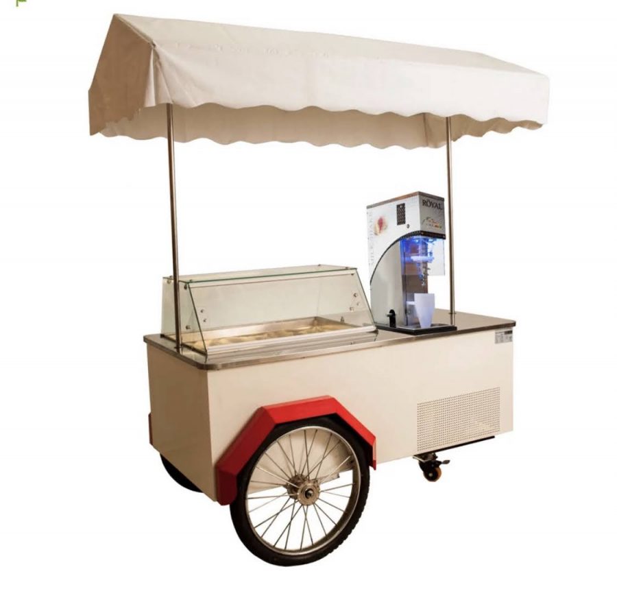 Réalisation Stockresto Caravan Maroc - Café - Snack - Crêpière - Street Food - 36-Chariot mobile mini-kiosque pour café et boissons froides